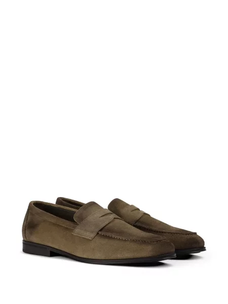 Pantofi loafer Doucal's din piele de căprioară maro