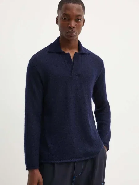 Sunnei pulover de lana barbati marin light albastru