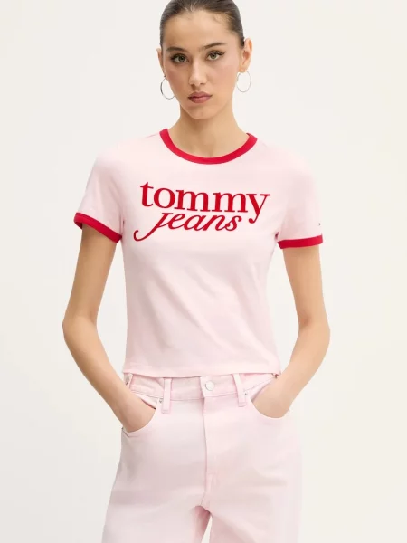 Tommy Jeans tričko růžové