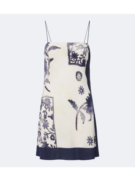 Rochie Sir cu model floral alb