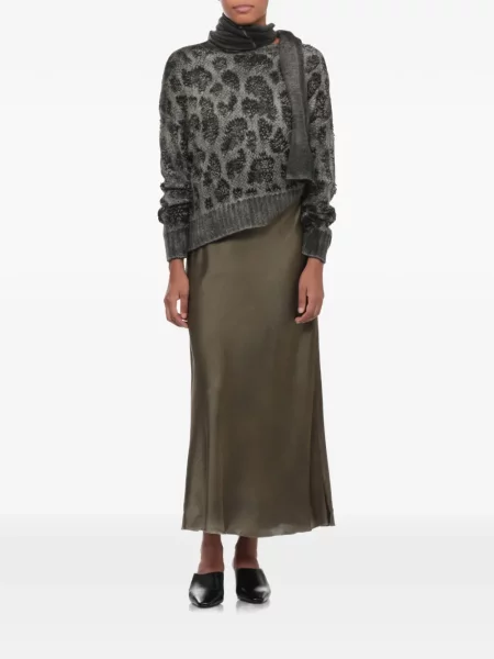Pulover Avant Toi cu imagine cu model leopard verde