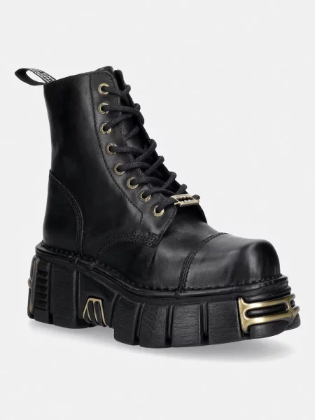 New Rock bocanci pentru femei din piele CRUST NEGRO TOWER NEGRO ORO VIEJO negru