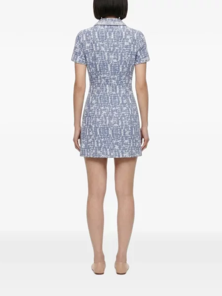 Rochie din denim Self-portrait albastru