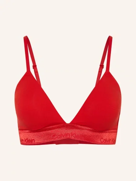 Calvin Klein Trojúhelníková Podprsenka Icon Cotton Modal Metallic červená