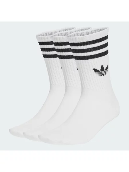 Skarpety Adidas Originals w paski z nadrukiem białe