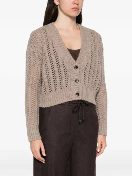 Decupat cardigan Max Mara tricotate maro