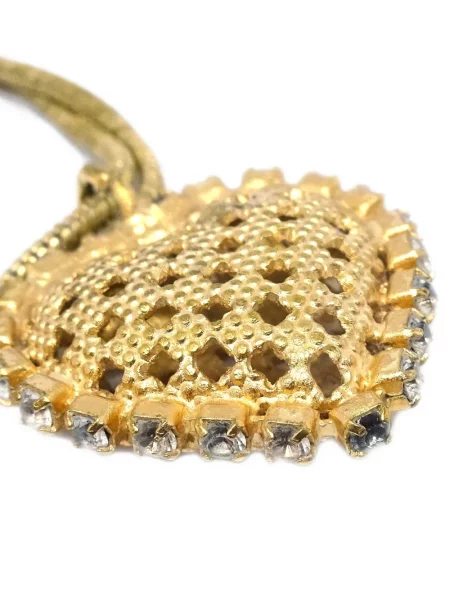 Přívěsek Chanel Pre-owned se srdcovým vzorem zlatý