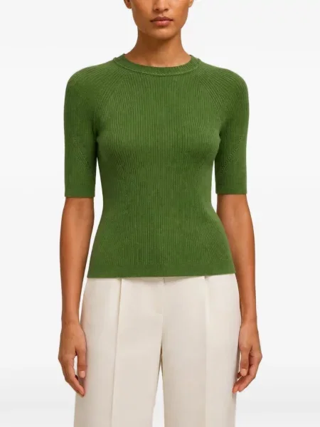 Tricou Retori din cașmir verde