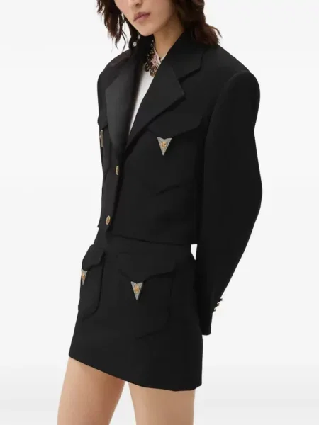 Vuneni blejzer Versace crna