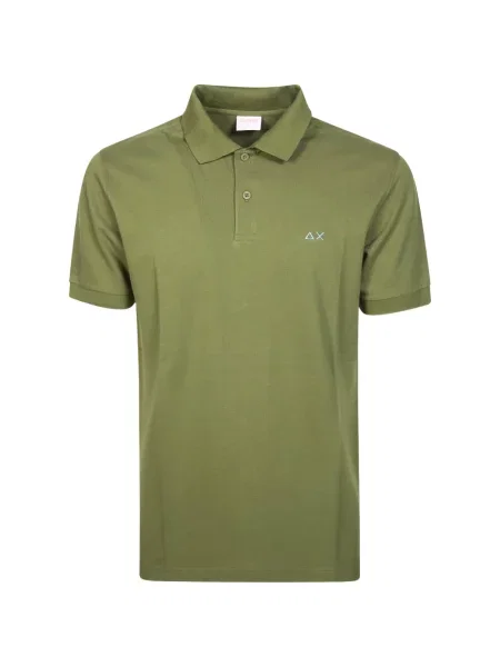 Gulerat tricou polo Sun68 cu imagine cu model paisley verde