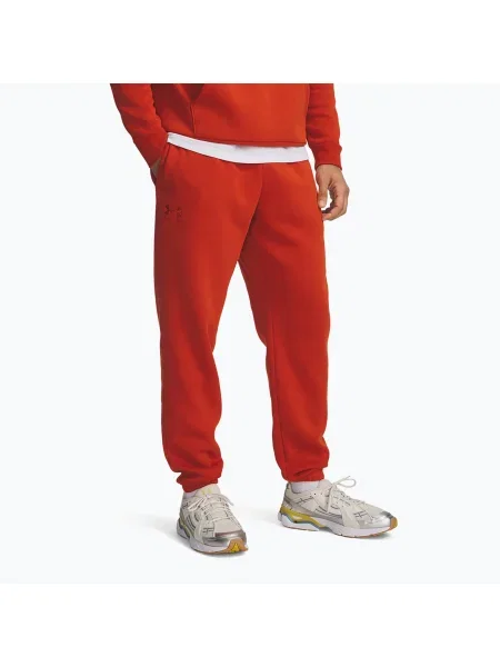 Pantaloni de antrenament pentru bărbați Under Armour Essential Fleece Joggers surplus orange/surplus orange portocaliu