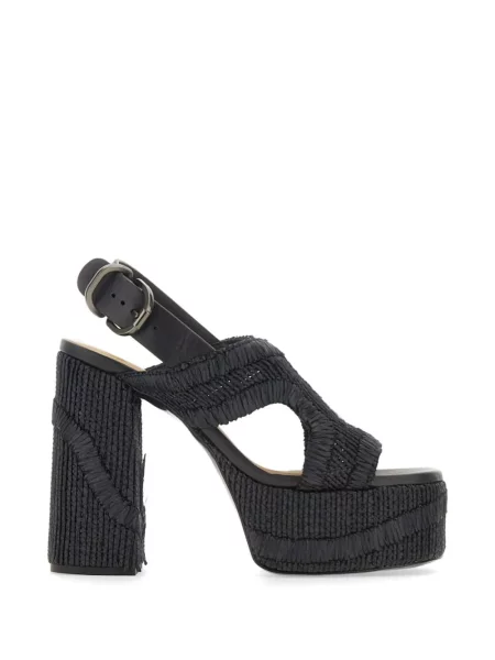 Sandale Castaner cu broderie cu platformă negru