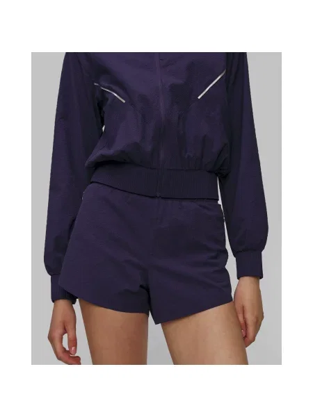 Casall szorty treningowe Luna granatowy gładkie high waist fioletowe