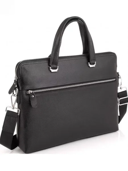 Кожаная сумка для ноутбука Royalbag черная