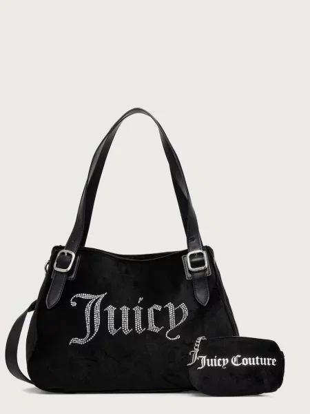 Juicy Couture geantă pentru femei de velur KIMBERLY negru