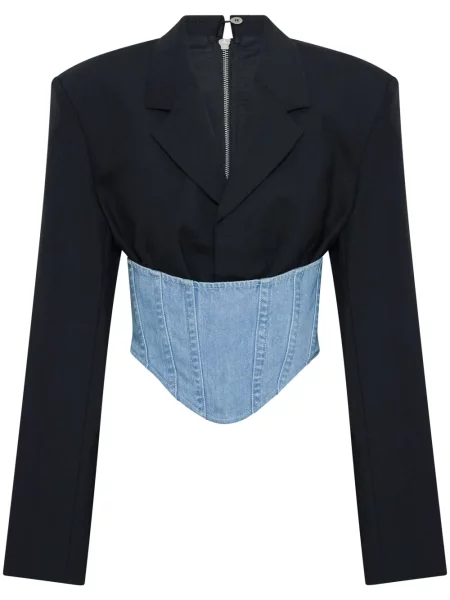 Marynarka Dion Lee o krotszym kroju z gorsetem czarna