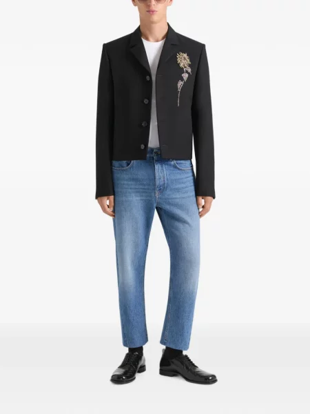 Decupat geacă Givenchy de lână negru