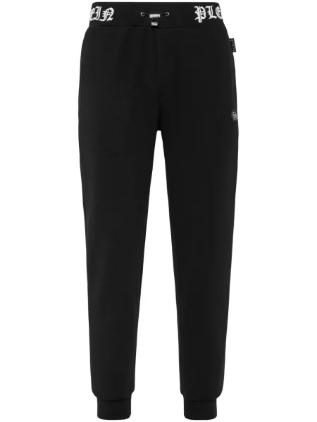 Pantaloni Philipp Plein cu broderie alergare negru