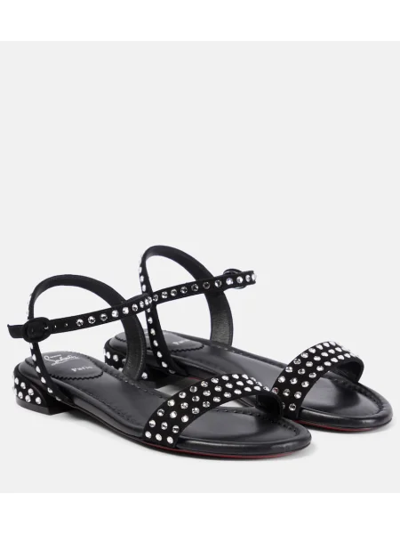 Sandale Christian Louboutin din piele de căprioară negru
