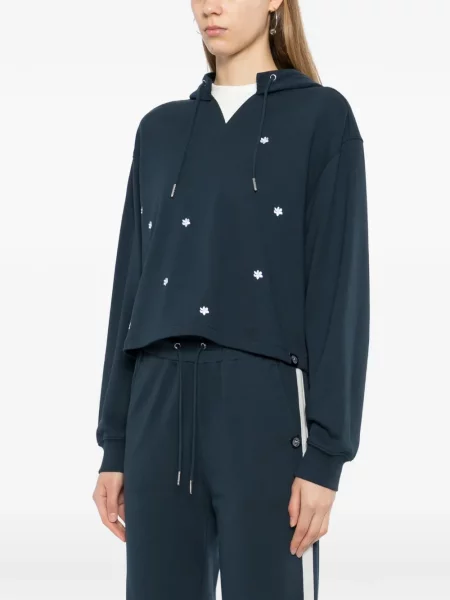 Φλοράλ hoodie Sport B. By Agnès B. με κέντημα μπλε