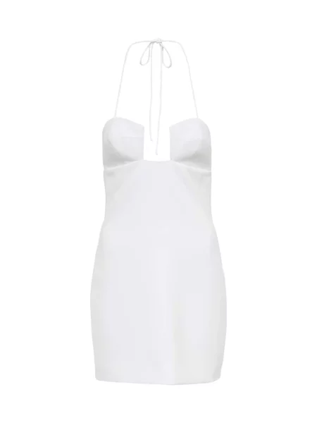 Sukienka Monot z dekoltem halter biała