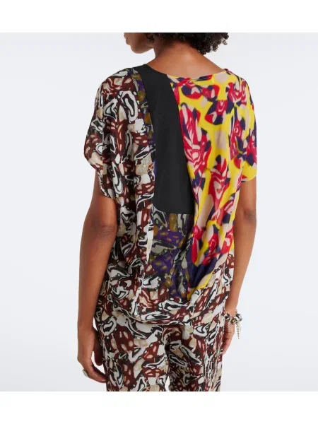 Top Dries Van Noten cu imagine drapat