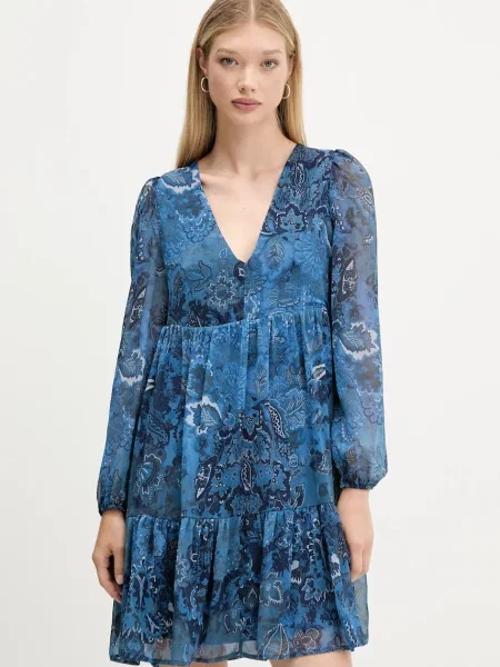 Сукня та жилетка Desigual CHALECO mini розкльошена синій