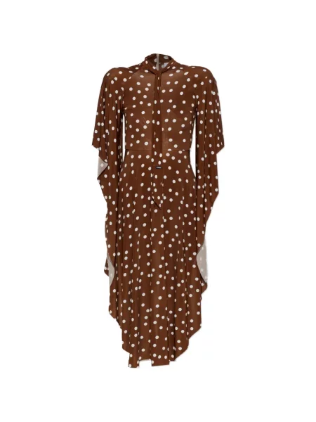 Rochie Vetements cu buline asimetrică maro