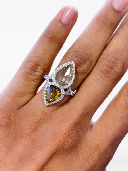 Κοκτέιλ διαμάντι δαχτυλίδι Hyt Jewelry ασημί