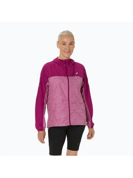 Kurtka do biegania ASICS Fujitrail Packable soft berry/blackberry