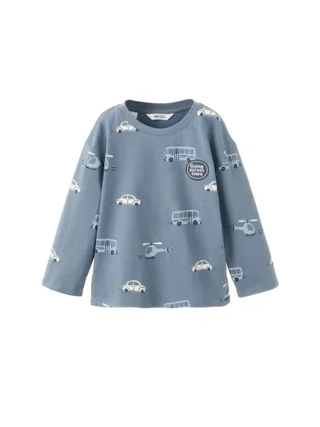 MANGO KIDS Tricou TRANSAOP bleumarin / opal / azuriu alb