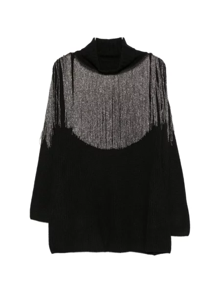 Pulover Pinko cu franjuri negru