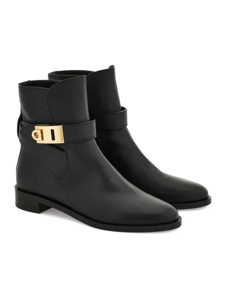 Buty do kostki Ferragamo skórzane czarne