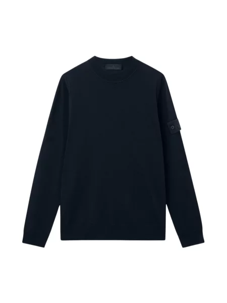 Sweter Stone Island wełniany z kamieniami niebieski
