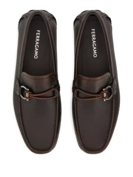 Pantofi loafer Ferragamo țesuți maro