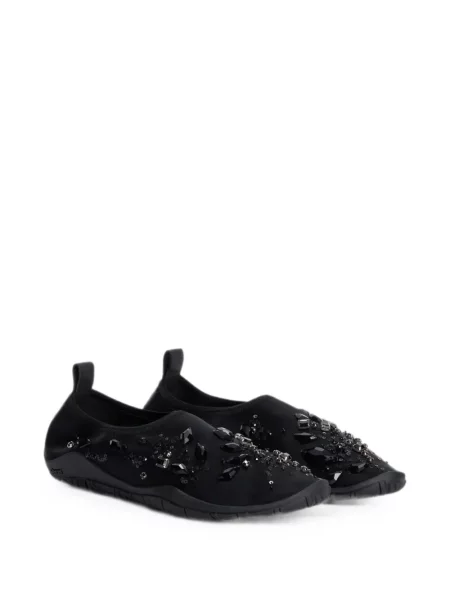 Sneakerși Jil Sander din satin negru