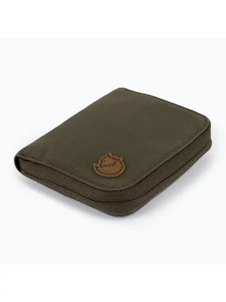 Fjällräven Zip Wallet Dark Olive Unisex Portfel Fjällräven Size: One size zielony