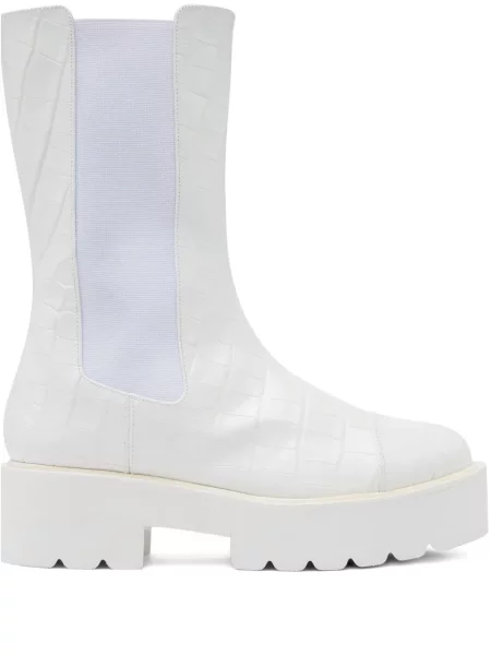Botine Stuart Weitzman cu platformă alb