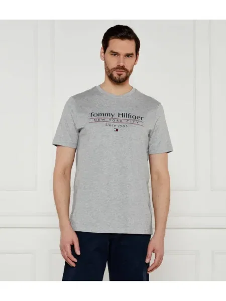 Tommy Hilfiger Póló Center Stack Regular Fit szürke