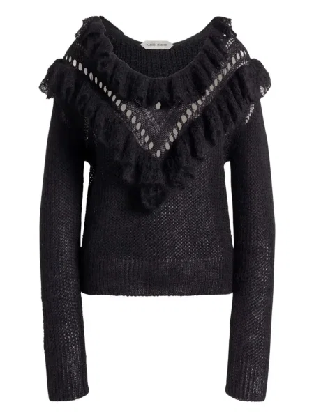 Pulover Alberta Ferretti cu volane negru