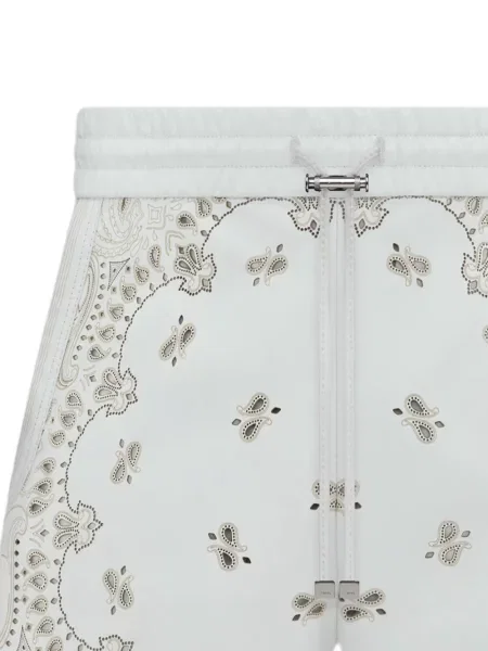 Pantaloni scurți Amiri din piele cu imagine alb
