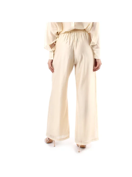 Pantaloni Crochè alb
