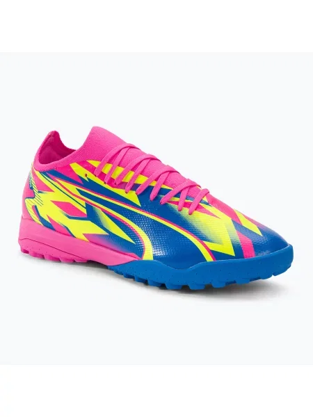 PUMA Ultra Match Energy TT ghete de fotbal pentru bărbați roz luminos/alerta galbenă/albastru ultra albastru