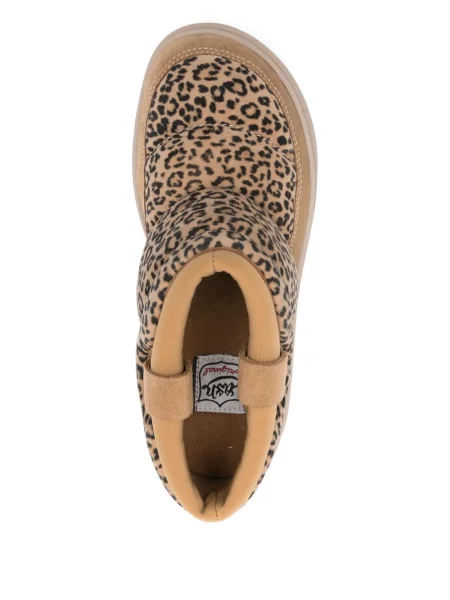 Botine Ash cu platformă cu imagine cu model leopard maro