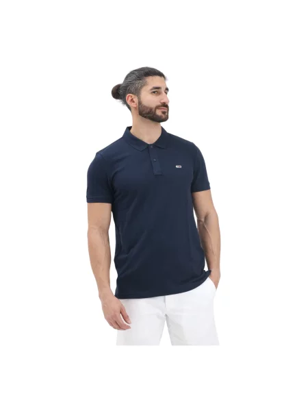 Koszulka polo w kroju regular fit model TJM SLIM PLACKET POLO EXT' Tommy Jeans niebieska