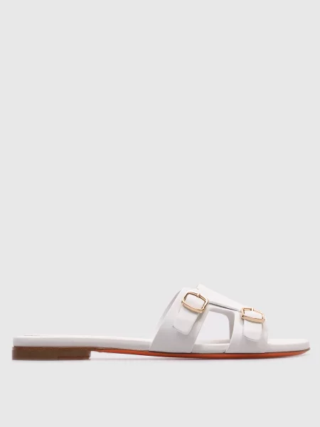Шкіряні шльопанці Santoni білі