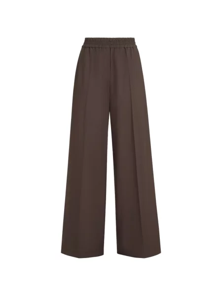 Pantaloni Brunello Cucinelli de lână cu imprimeu tropical alergare maro