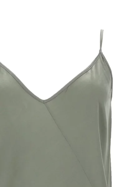 Асиметричен топ Rick Owens Lilies с V-образно деколте сиво