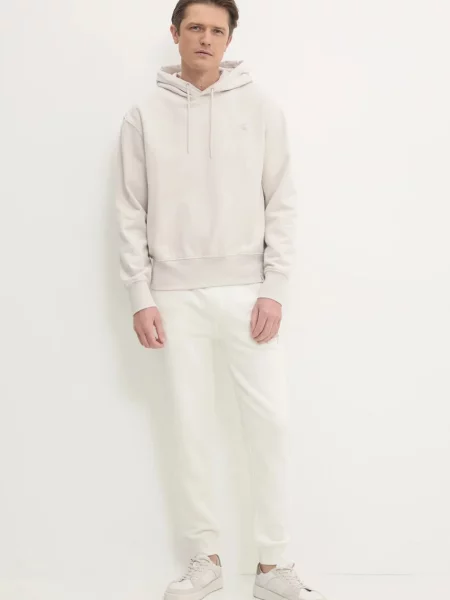 Ocieplana bluza sportowa Calvin Klein Jeans beżowa