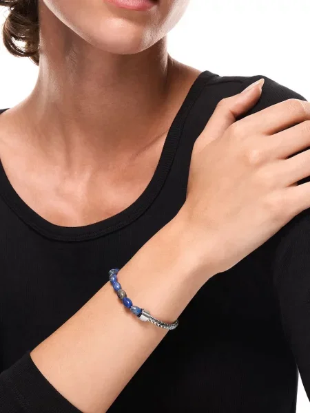 Diesel női rozsdamentes acél lapis lazuli karkötő Font